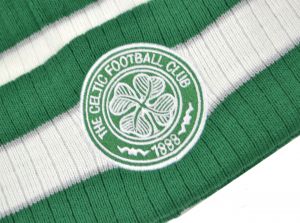 Celtic FC Bar Knitted Bobble Hat Green White