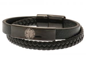 Celtic Leather Black Bracelet
