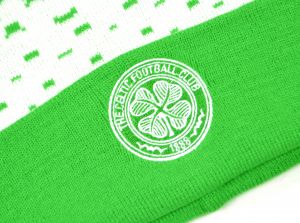 Celtic Fade Knitted Turn Up Bobble Hat Green