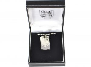England Stainless Steel Engraved Crest Dog Tag and Chain