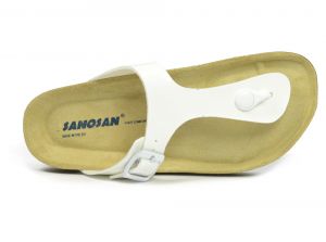 Sanosan Geneve Lacquered White Womens Designer Thong Sandals
