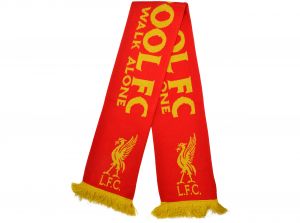 Liverpool Gold Standard Red Camel Jacquard Knit Scarf