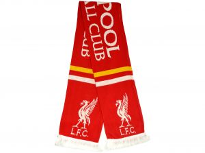 Liverpool Liverbird Red White Yellow Jacquard Knit Scarf