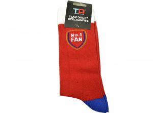 Team Direct Generic No 1 Fan Red Navy 8 to 11 UK Adult Socks