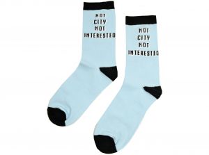 Team Direct Generic Not City Not Interested Sky Blue 8 to 11 UK Adult Socks