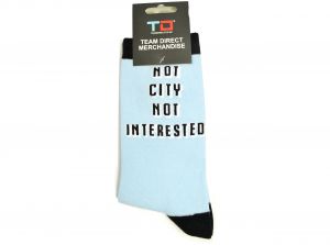 Team Direct Generic Not City Not Interested Sky Blue 8 to 11 UK Adult Socks