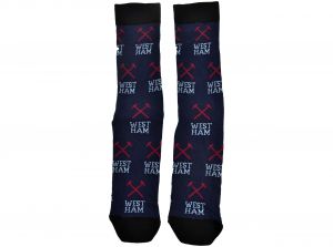 West Ham United All Over Print Socks Size 4 to 6 UK Navy