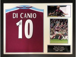 West Ham UTD FC Di Canio Framed Signed Framed Shirt