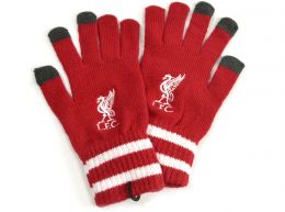 Liverpool Knitted Gloves Red White