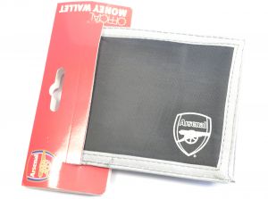 Arsenal Multi Pocket Black Canvas Crest Wallet