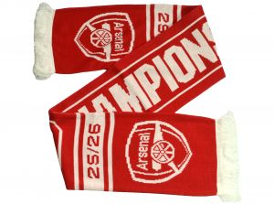 Arsenal Champions 25 26 Scarf Red