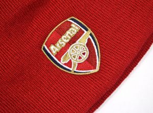 Arsenal Crest Beanie Hat Light Red