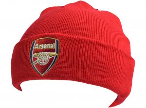 Arsenal Crest Knitted Turn Up Hat Red