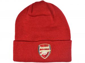 Arsenal Crest Turn Up Knitted Hat Light Red