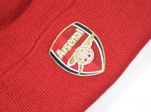 Arsenal Crest Turn Up Knitted Hat Light Red