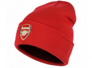 Arsenal Crest Turn Up Knitted Hat Light Red