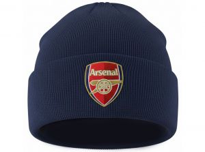 Arsenal Crest Turn Up Knitted Hat Navy