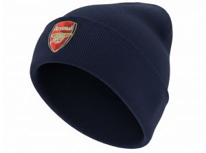 Arsenal Crest Turn Up Knitted Hat Navy