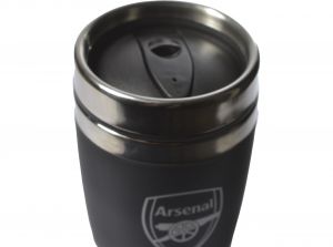 Arsenal Executive Handleless Metallic Travel Mug Black Silver
