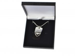 Arsenal Stainless Steel Engraved Crest Dog Tag and Chain