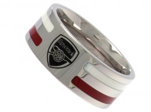 Arsenal Stainless Steel Colour Stripe Ring