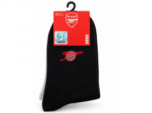 Arsenal Three Pack Socks 7 to 11 Black White Grey
