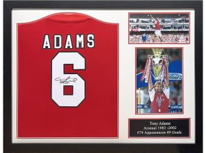 Arsenal Tony Adams Signed Framed Football Shirt