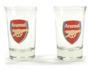 Arsenal Two Pack Word Mark Shot Glasses