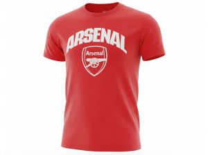 Arsenal Wordmark Crest T Shirt Adults Red