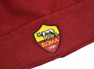 AS Roma Knitted Turn Up Hat Burdundy
