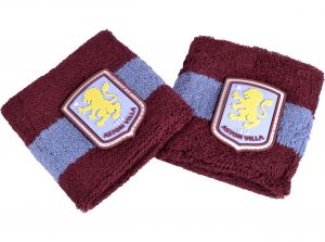 Aston Villa Cotton Wristbands Burgundy Navy