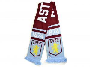 Aston Villa Nero Jacquard Knit Scarf