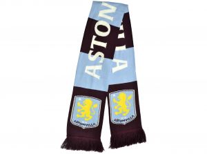 Aston Villa Stripe Scarf Sky Claret