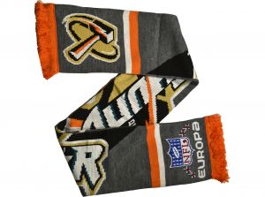 Berlin Thunder ELF Stripe Supporters Scarf Grey Orange Black Teal