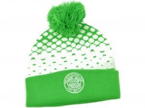 Celtic Fade Knitted Turn Up Bobble Hat Green