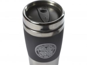 Celtic FC Executive Handleless Metallic Travel Mug Black Silver