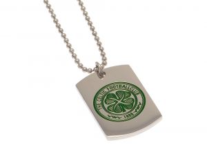 Celtic Stainless Steel Enamel Crest Crest Dog Tag and Chain