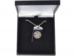 Celtic Stainless Steel Engraved Crest Dog Tag and Chain