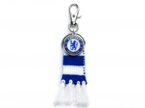 Chelsea FC Blue Stripe Scarf and Crest Backpack Hanger