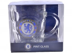Chelsea FC Crest Tankard Pint Glass