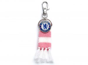 Chelsea FC Pink Stripe Scarf and Crest Backpack Hanger