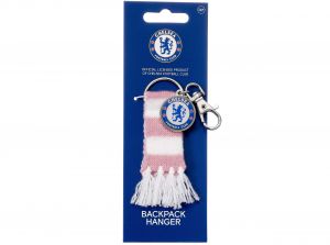 Chelsea FC Pink Stripe Scarf and Crest Backpack Hanger