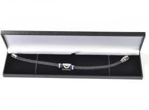 Chelsea Stainless Steel Colour Ring Leather Bracelet