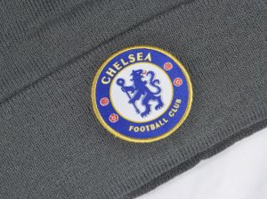 Chelsea Knitted Crest Dark Grey Bobble Hat