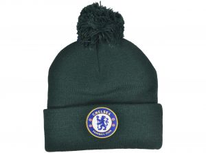 Chelsea Knitted Crest Forest Green Bobble Hat