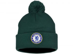 Chelsea Knitted Crest Forest Green Bobble Hat