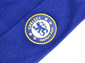 Chelsea Knitted Crest Turn Up Hat Royal Blue