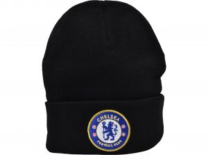 Chelsea Knitted Crest Turn Up Hat Black