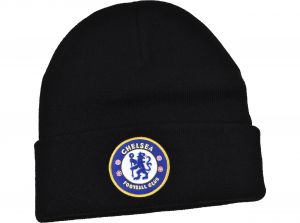 Chelsea Knitted Crest Turn Up Hat Black