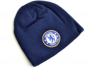Chelsea Knitted Crest Beanie Navy Blue
